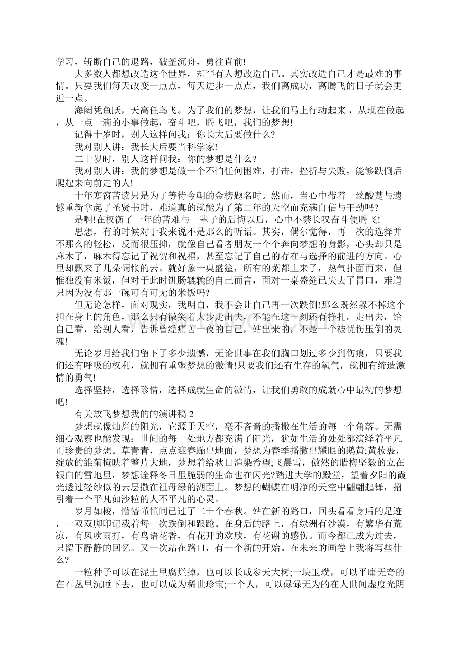 有关放飞梦想我的的演讲稿Word下载.docx_第2页