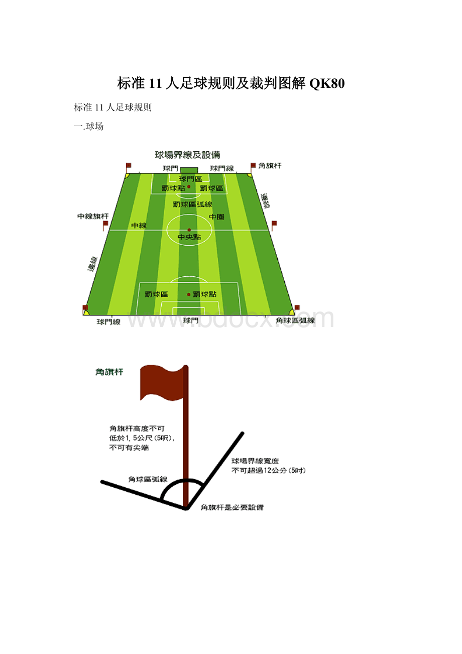 标准11人足球规则及裁判图解QK80Word文档格式.docx