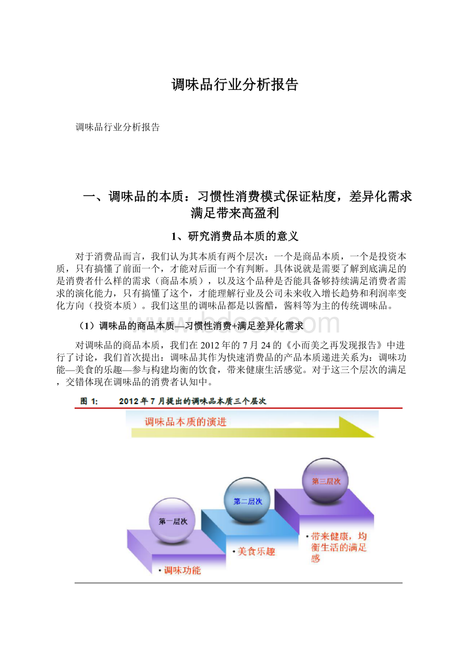 调味品行业分析报告文档格式.docx