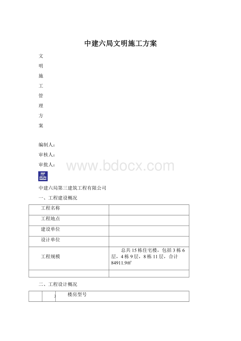 中建六局文明施工方案.docx_第1页