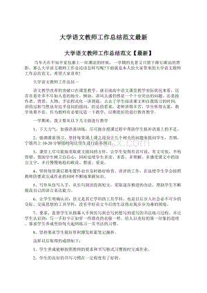 大学语文教师工作总结范文最新.docx