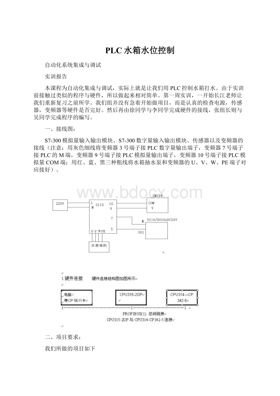 PLC水箱水位控制Word格式.docx