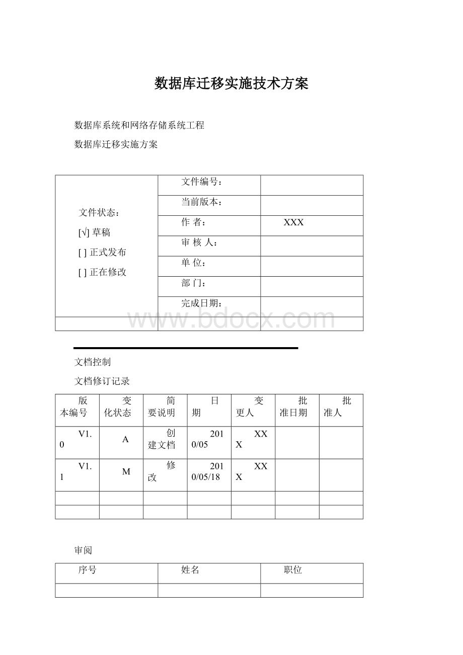 数据库迁移实施技术方案.docx_第1页