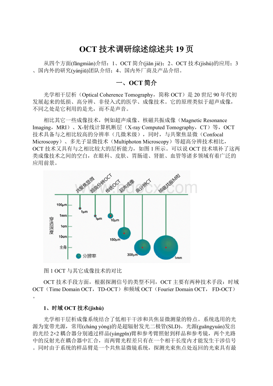 OCT技术调研综述综述共19页Word格式.docx