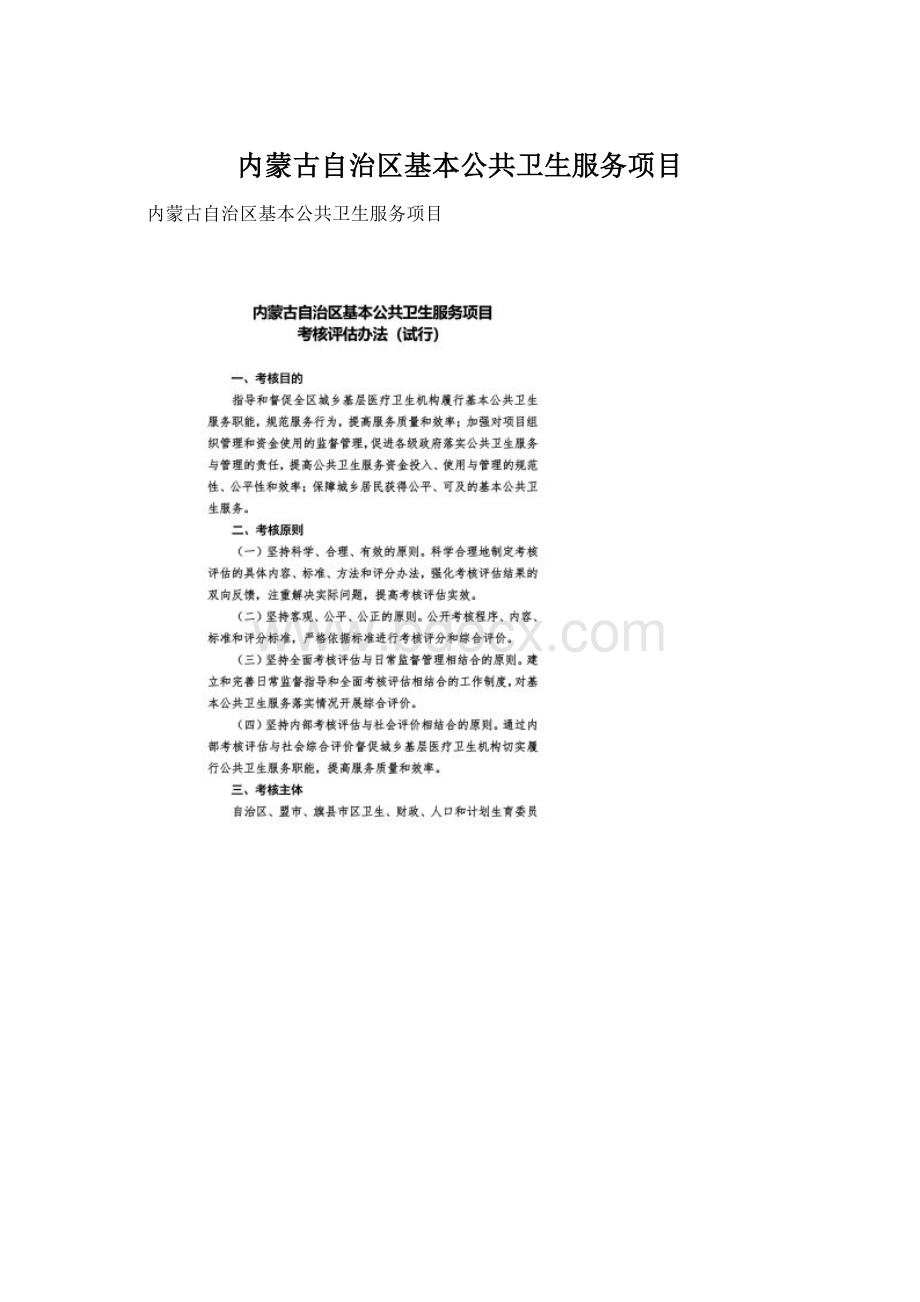 内蒙古自治区基本公共卫生服务项目Word文件下载.docx_第1页