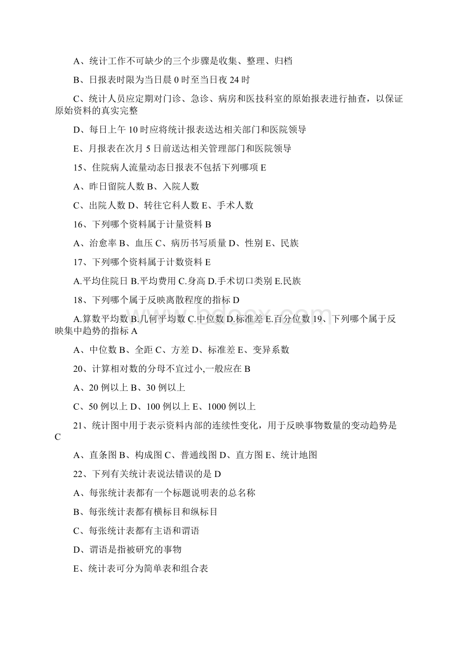 病案信息技术模拟试题第二套 整理后Word格式.docx_第3页