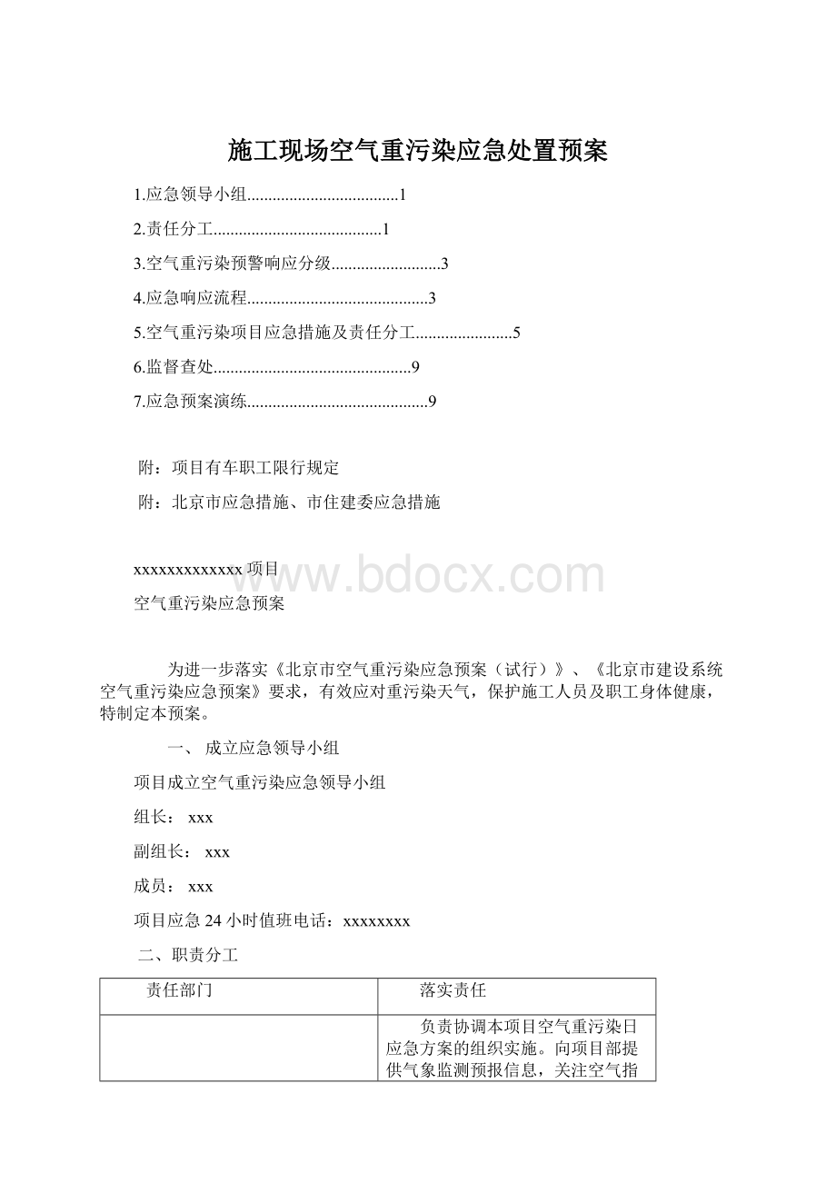 施工现场空气重污染应急处置预案.docx_第1页