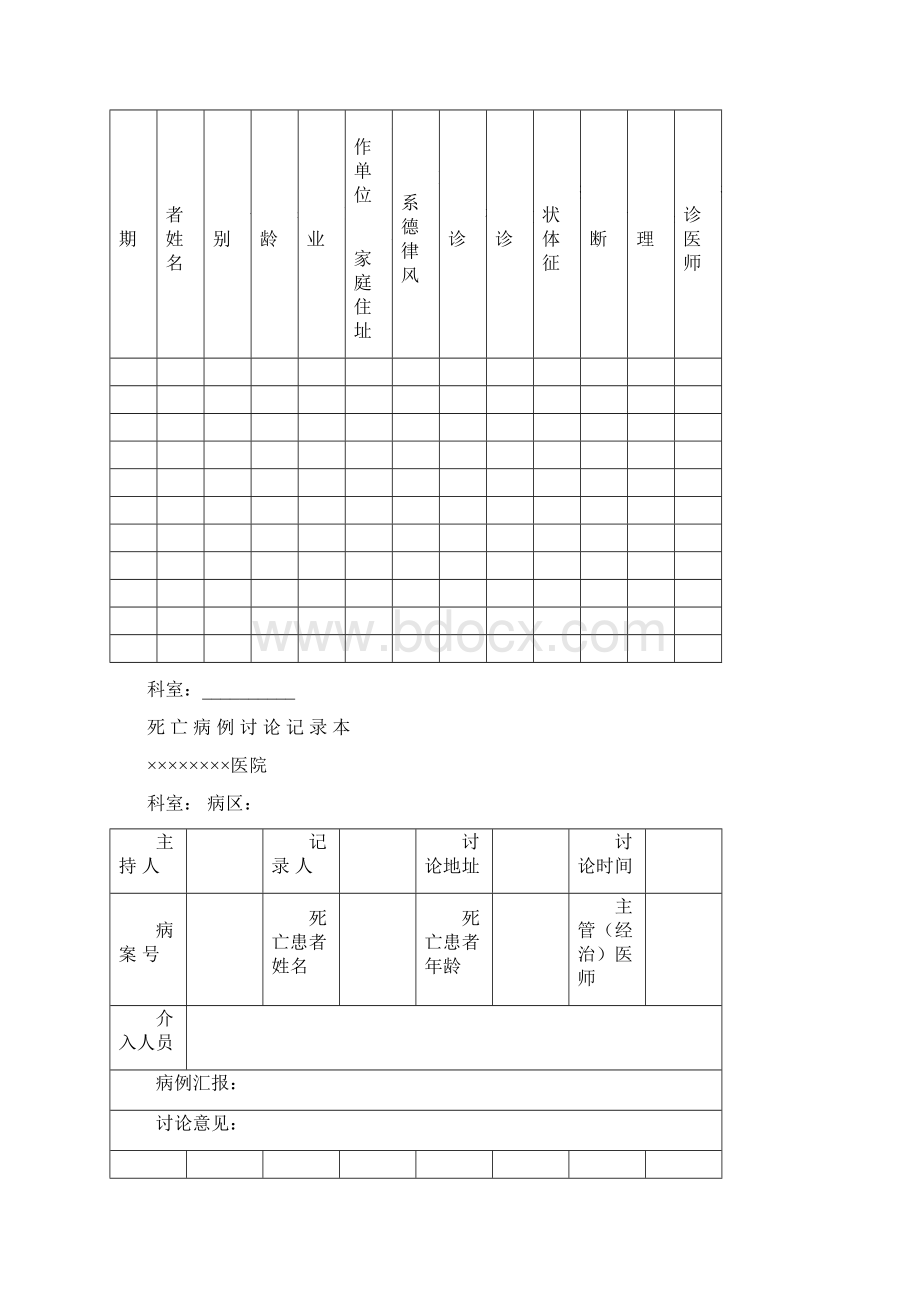 患者就诊各种登记表之欧阳科创编Word下载.docx_第2页