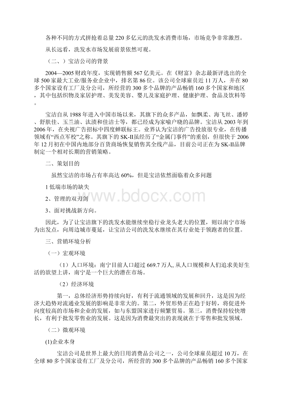 宝洁洗发水市场营销策划实施计划方案.docx_第3页