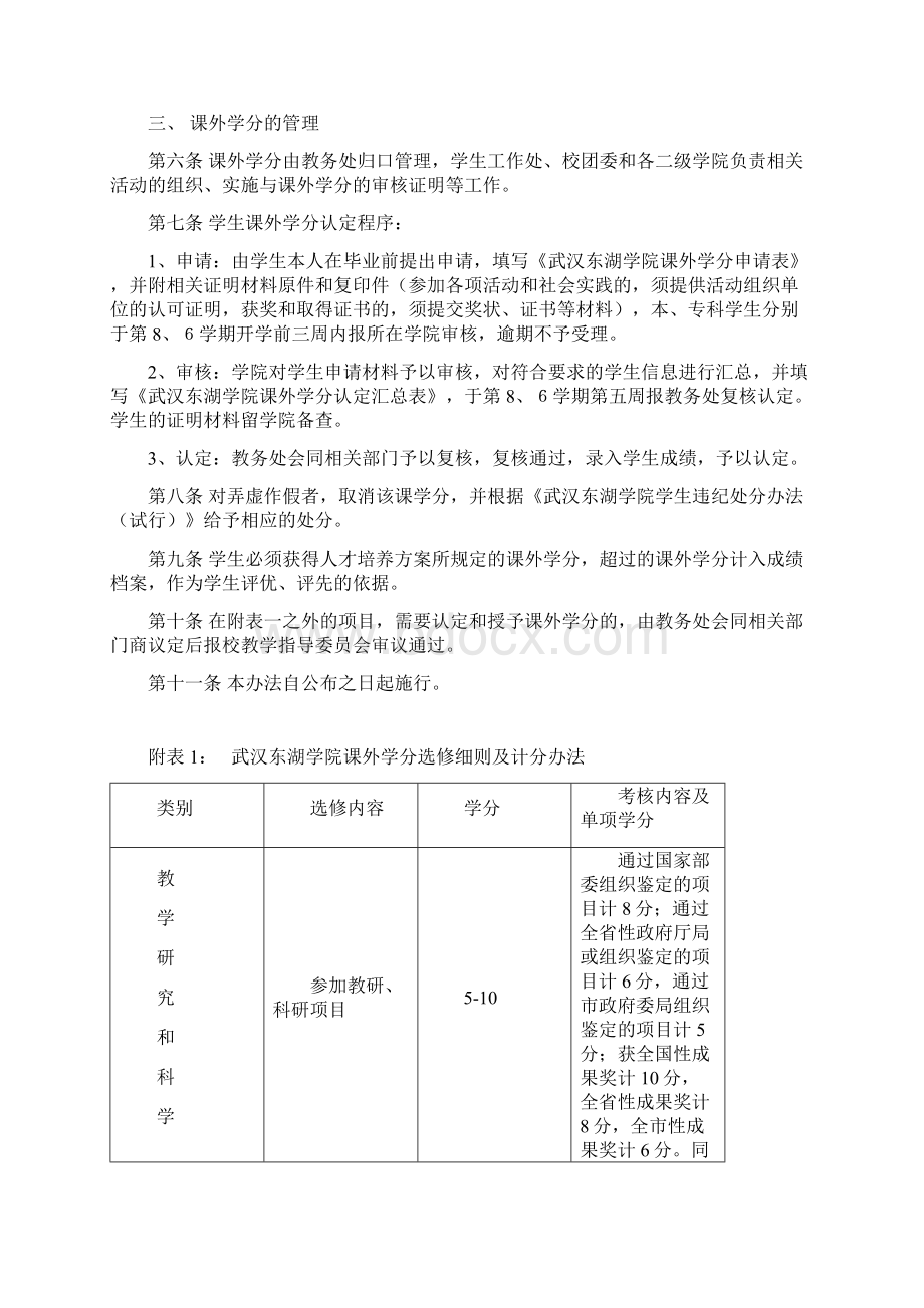 武汉东湖学院课外学分实施办法Word格式.docx_第2页