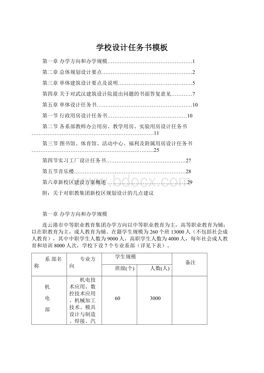 学校设计任务书模板Word格式.docx