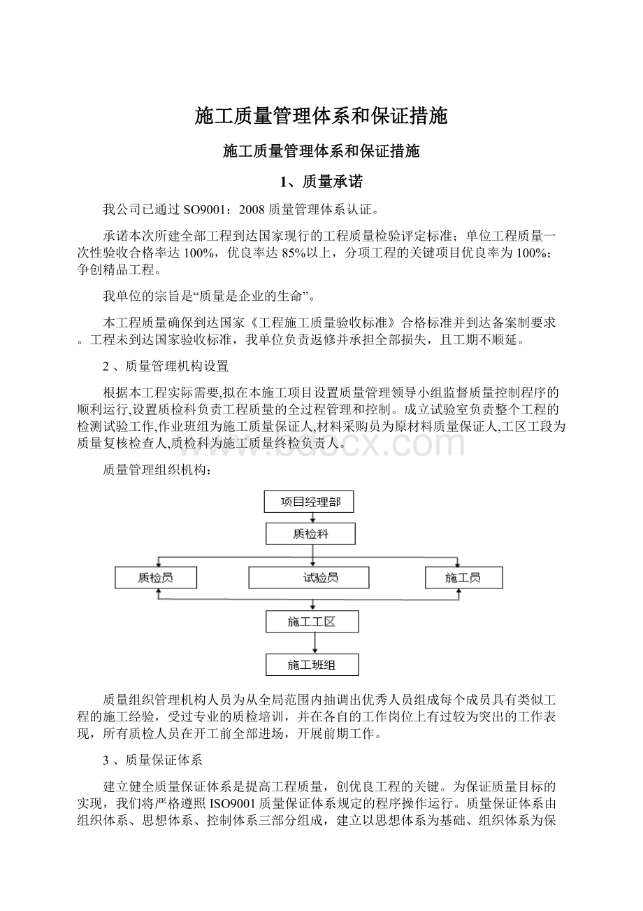 施工质量管理体系和保证措施.docx_第1页