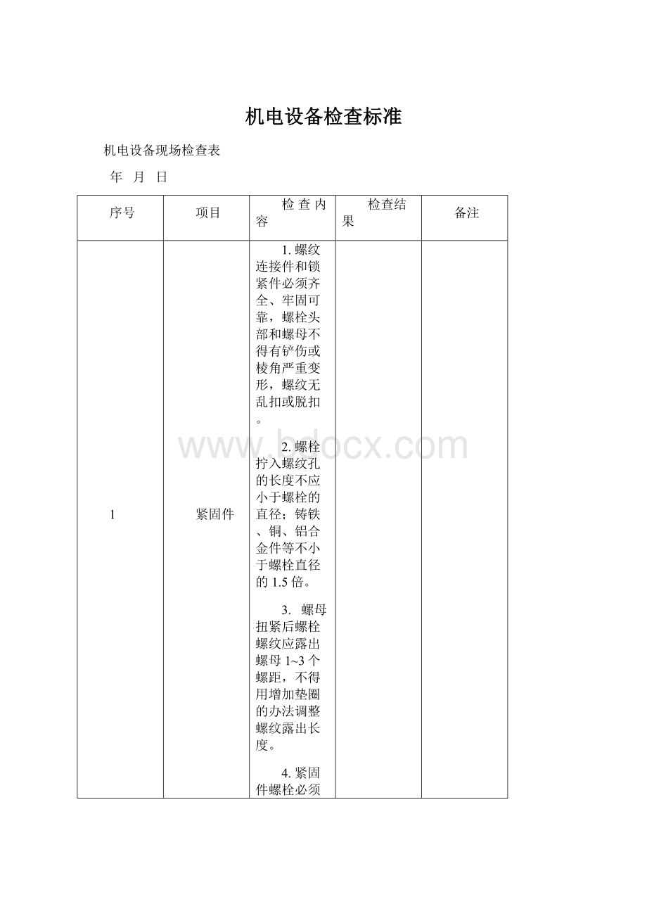 机电设备检查标准.docx_第1页