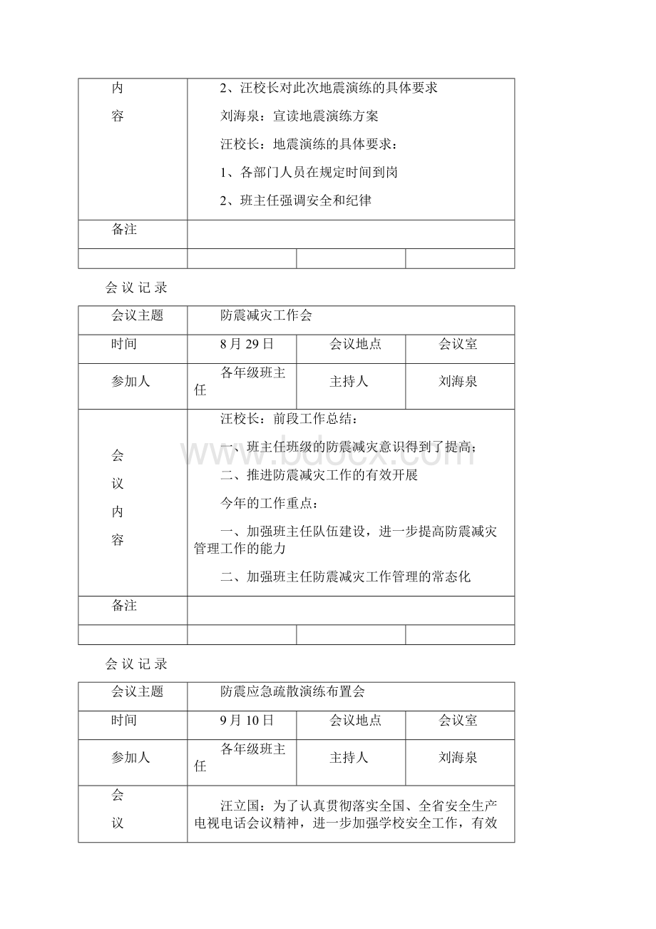 防震减灾会议记录Word格式.docx_第2页