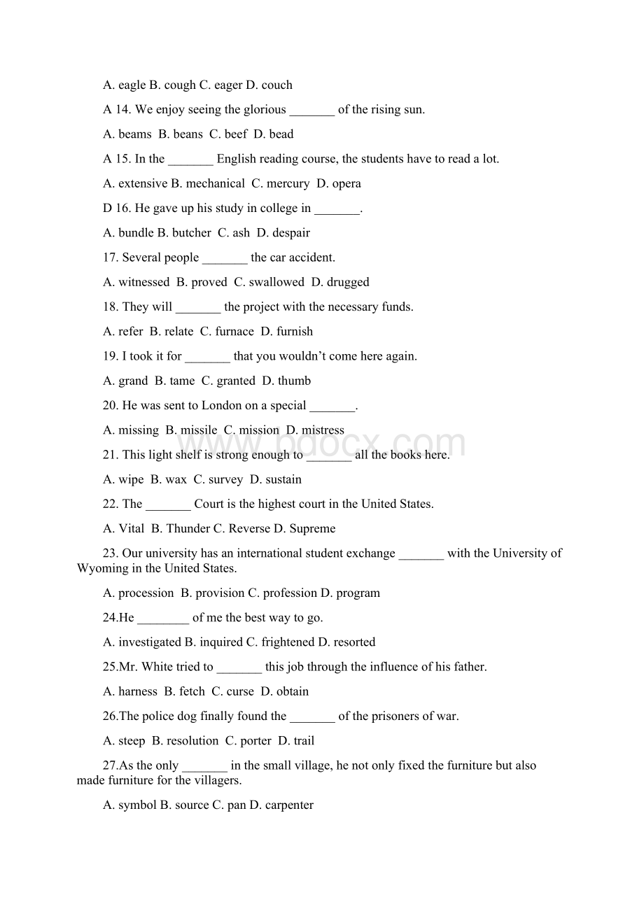 12套专四语法词汇习题集附答案.docx_第2页