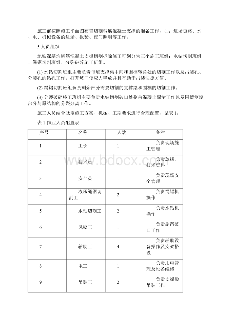 地铁深基坑钢筋混凝土支撑切割拆除作业指导书Word文档下载推荐.docx_第3页