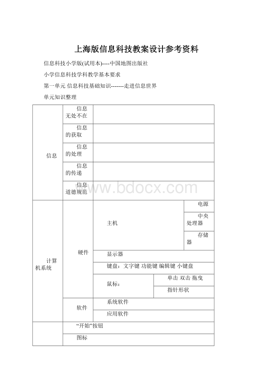 上海版信息科技教案设计参考资料文档格式.docx