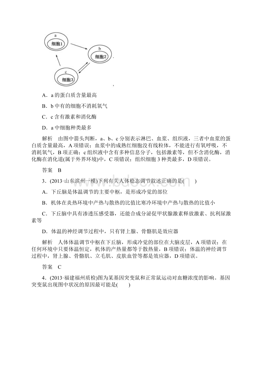 状元之路新课标届高考生物二轮复习钻石卷 专题综合测试 稳态与环境含13年高考真题模拟.docx_第2页