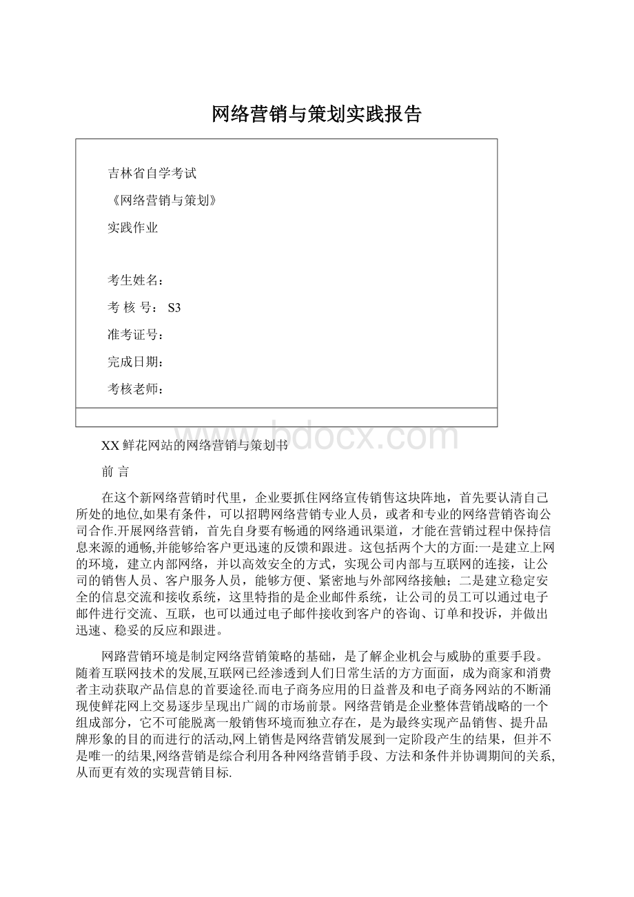 网络营销与策划实践报告.docx