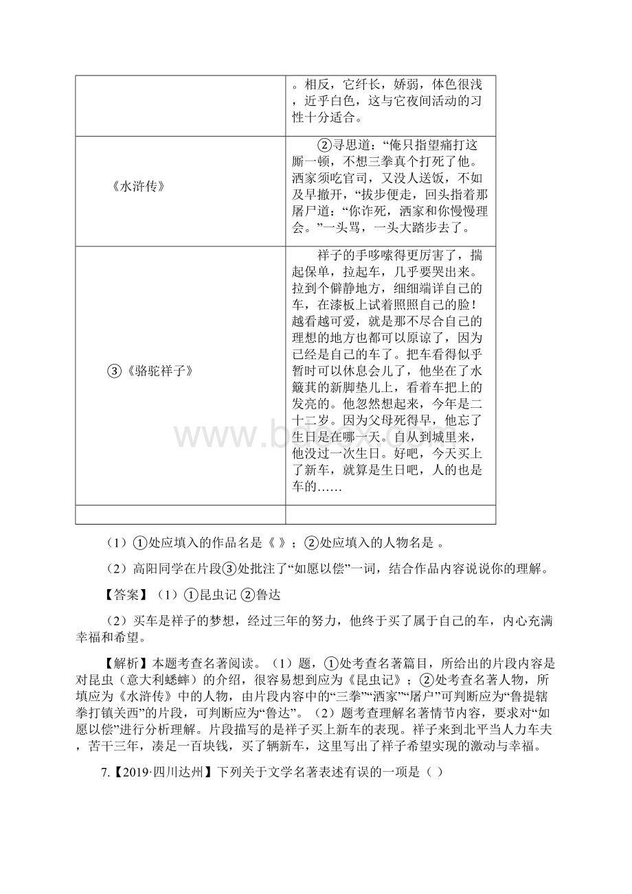 专题八 文学文化常识与名著阅读多部名著综合阅读文档格式.docx_第3页