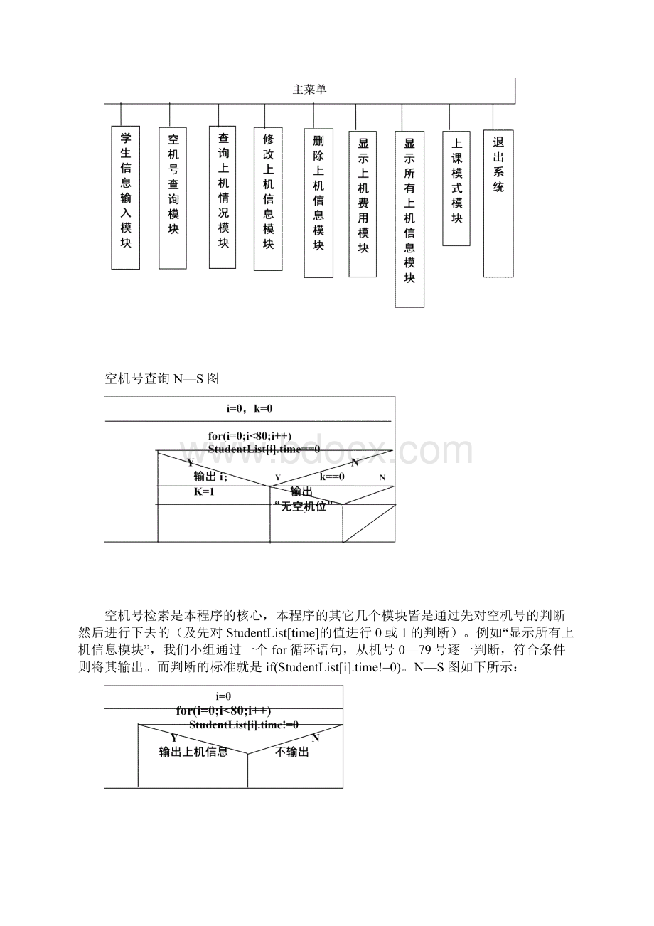 C语言课程设计报告机房管理系统Word文件下载.docx_第3页