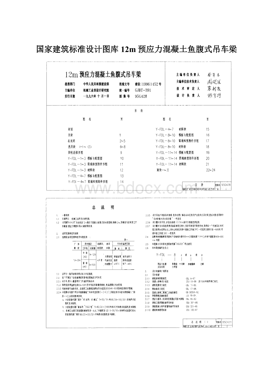 国家建筑标准设计图库12m预应力混凝土鱼腹式吊车梁.docx_第1页