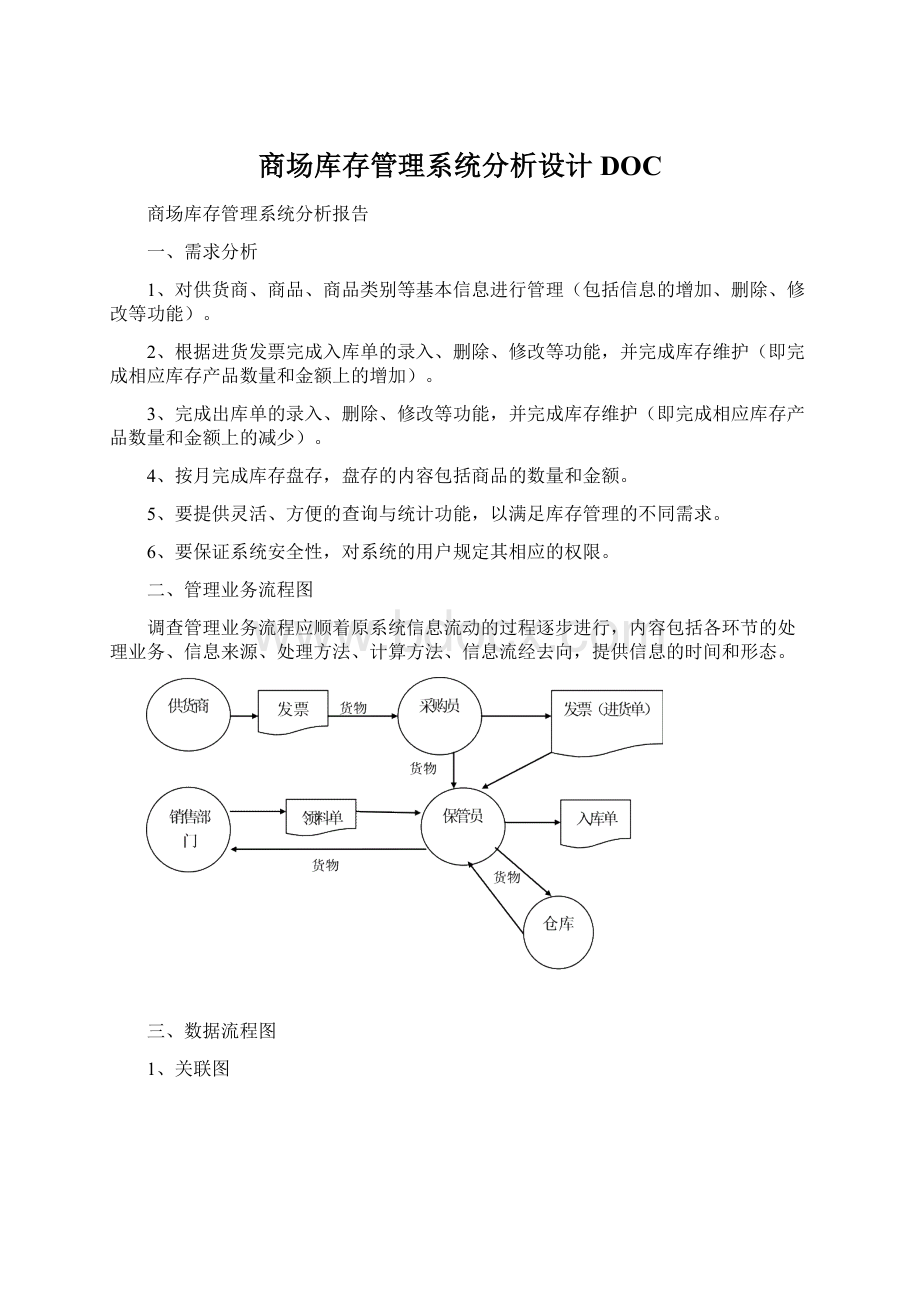 商场库存管理系统分析设计DOC.docx