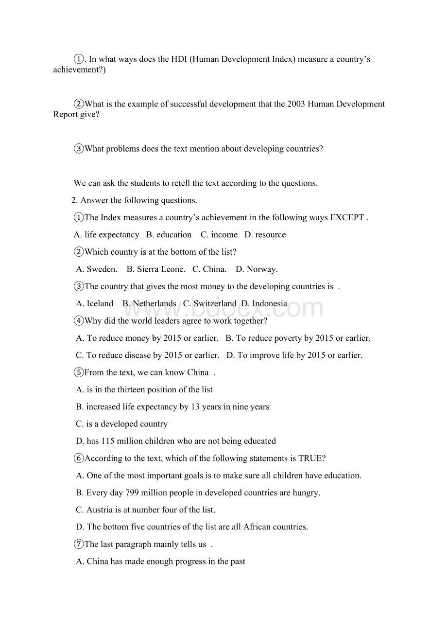 外研版必修三Module 2《Developing and Developed Countries》word学案有答案.docx_第2页