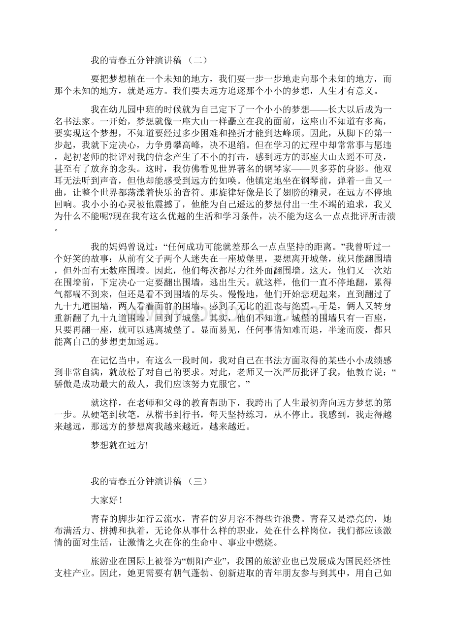 我的青春五分钟演讲稿五篇.docx_第2页