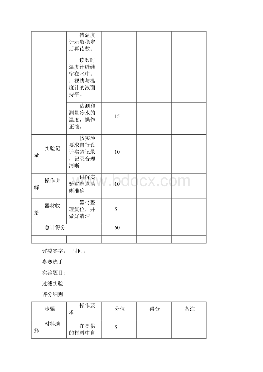 科学教师实验技能竞赛评分表精编WORD版Word下载.docx_第2页