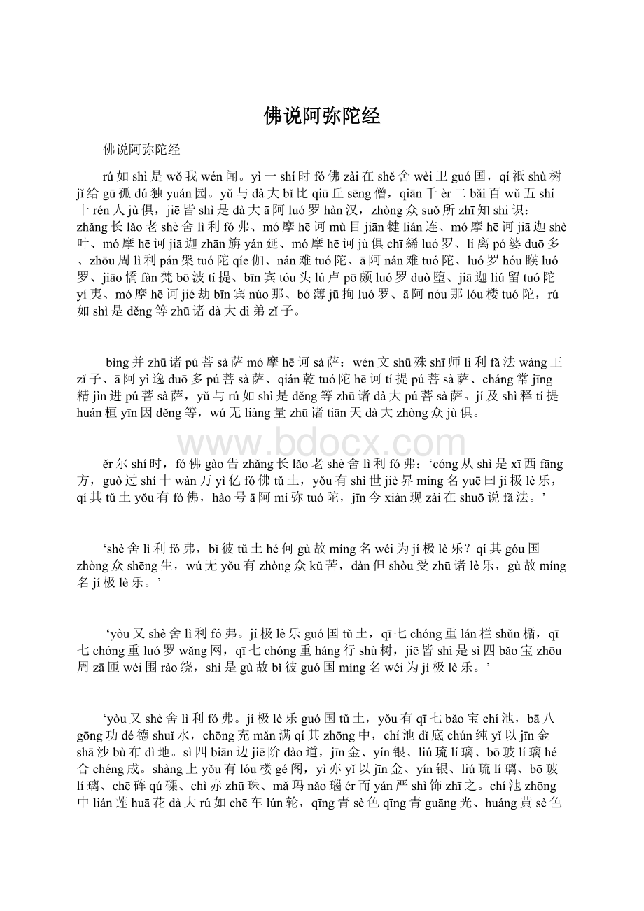 佛说阿弥陀经Word格式文档下载.docx