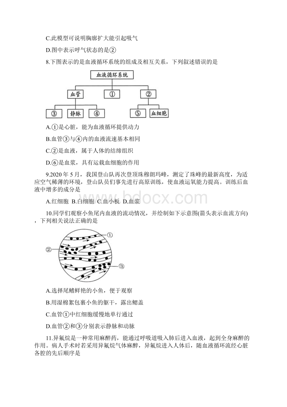 北京西城初一下期末生物Word文档格式.docx_第3页