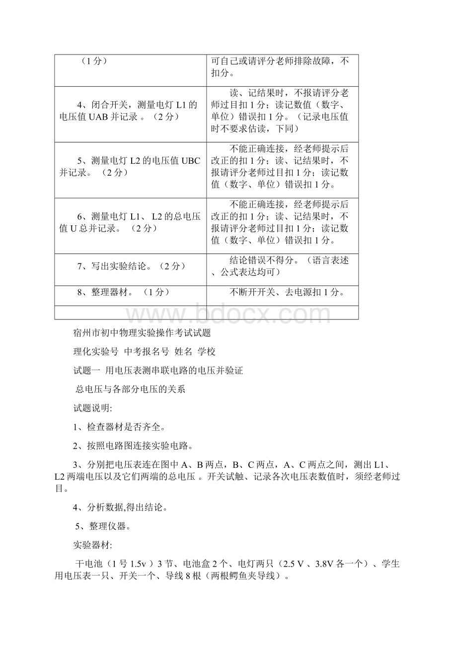 宿州市初中物理实验操作考试评分细则1文档格式.docx_第2页