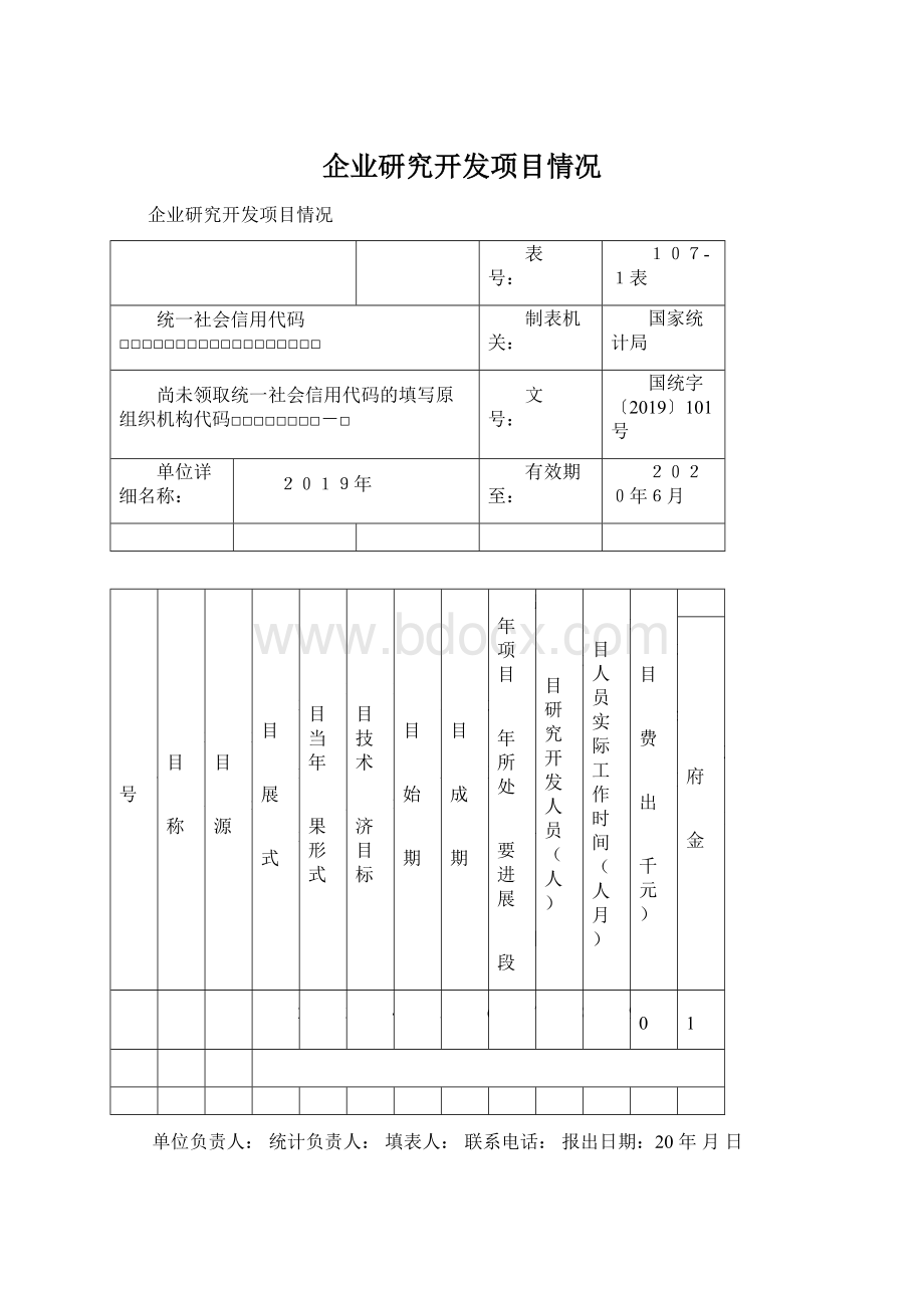 企业研究开发项目情况Word文档格式.docx