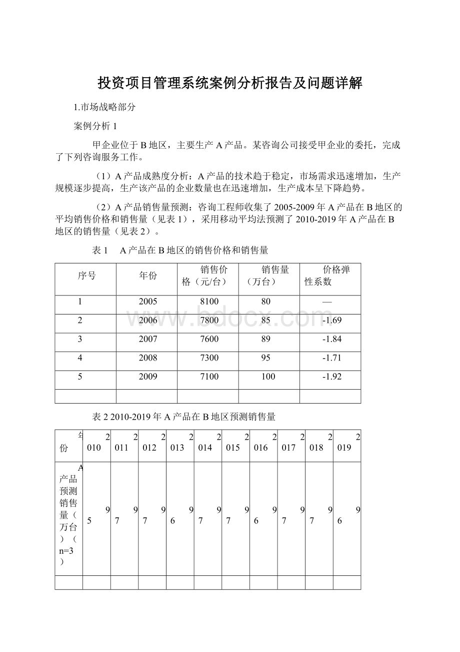 投资项目管理系统案例分析报告及问题详解.docx