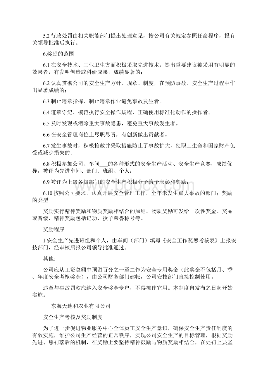 安全生产奖励及考核制度Word格式.docx_第2页