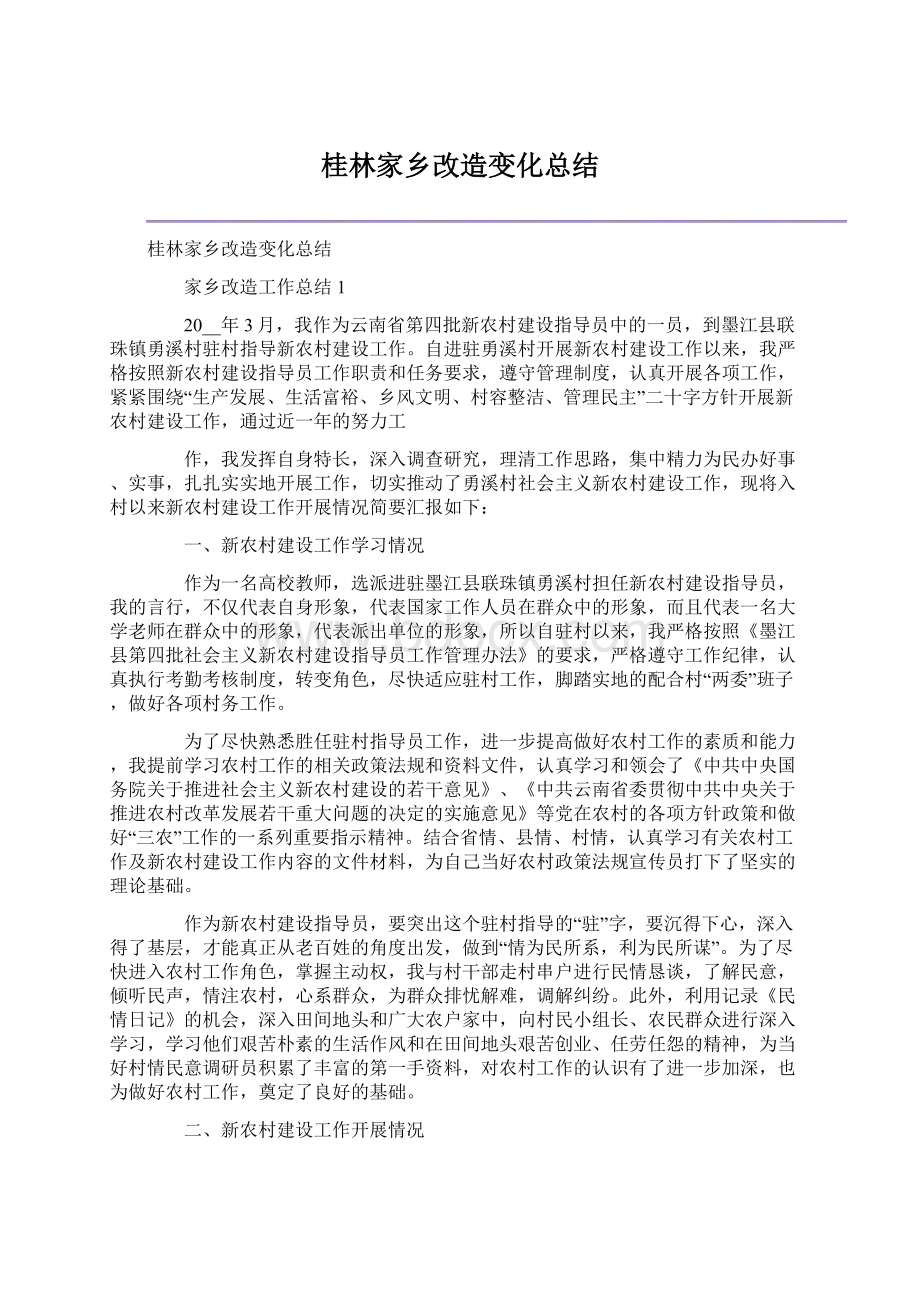 桂林家乡改造变化总结Word格式文档下载.docx