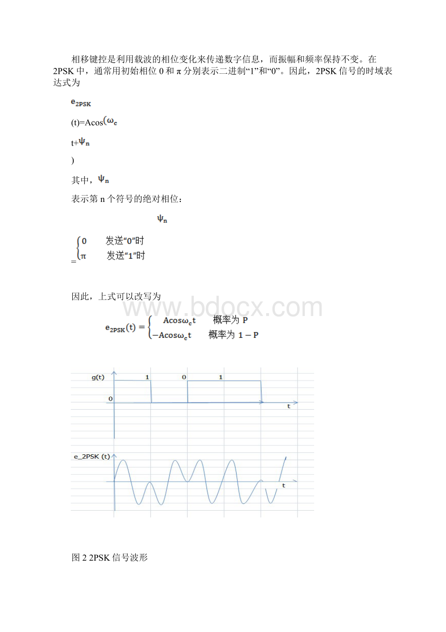 2PSK数字信号地调制与解调分享版Word格式.docx_第2页