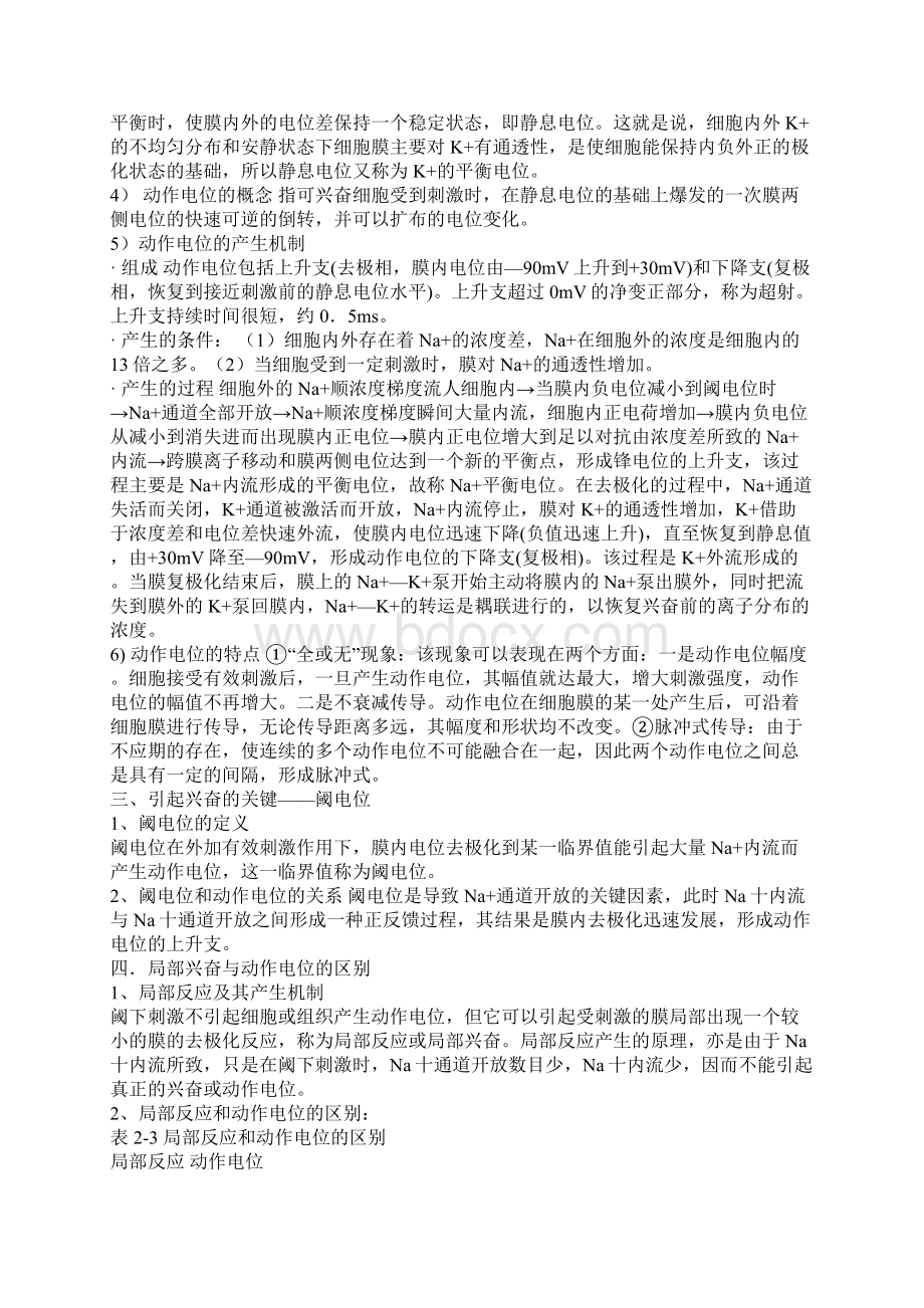 最新生理学复习精华Word文档格式.docx_第3页