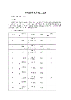 标准活动板房施工方案.docx