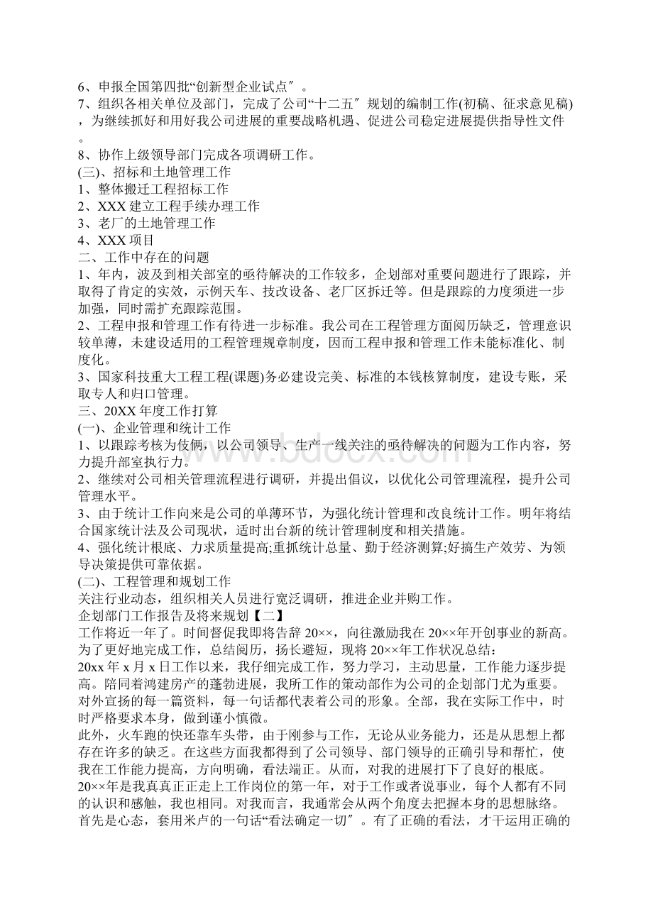 企划部门工作报告及未来规划.docx_第2页