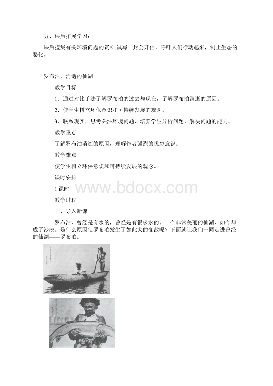七年级语文上册 《罗布泊消逝的仙湖》教案 沪教版.docx_第3页