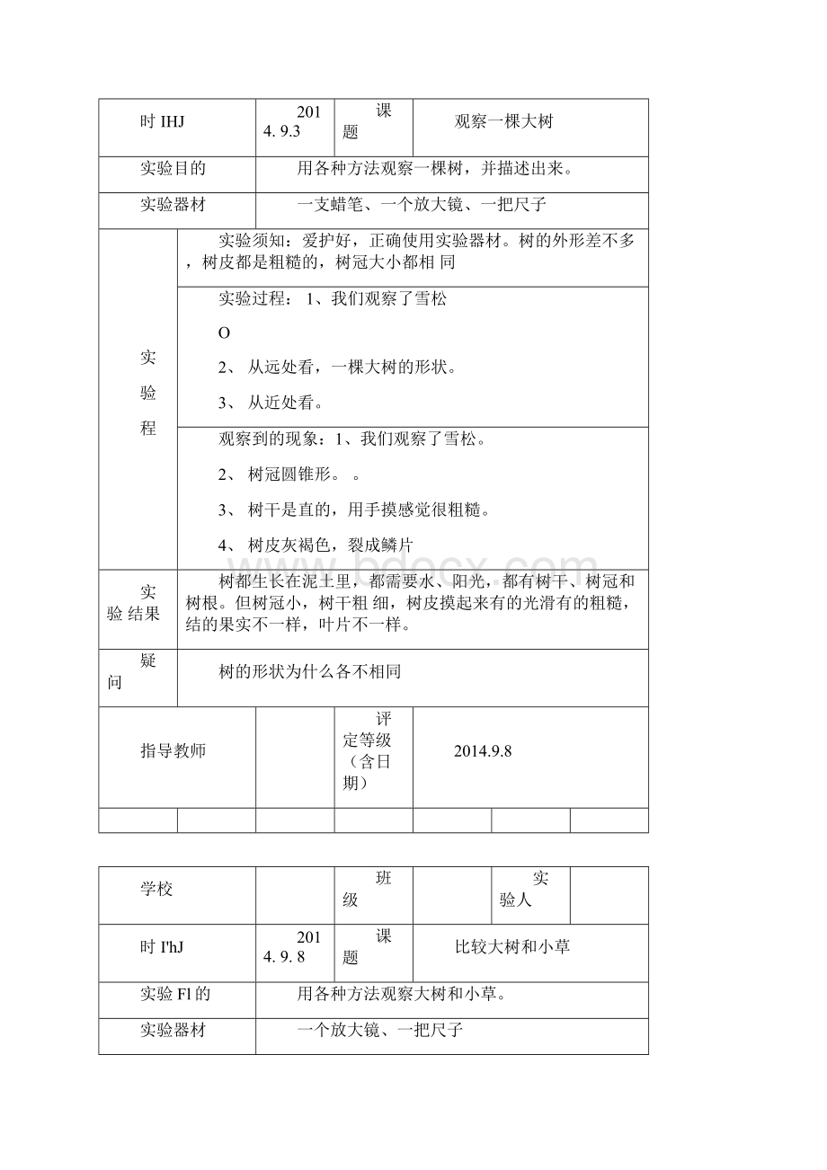 教科版三年级上册科学实验报告单城厢小学docWord文档下载推荐.docx_第2页