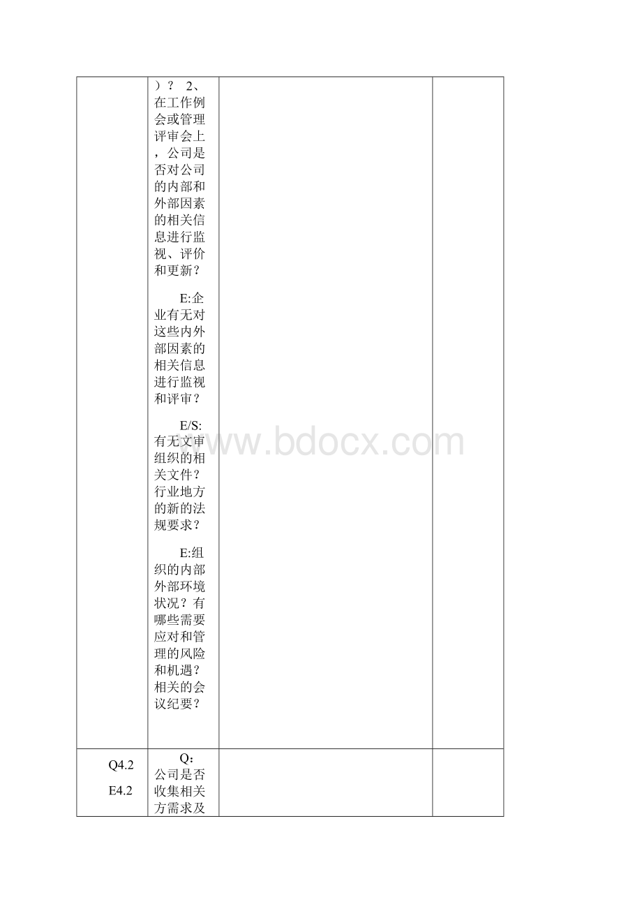 版质量环境职业健康安全内审检查表QEOHSWord格式.docx_第2页