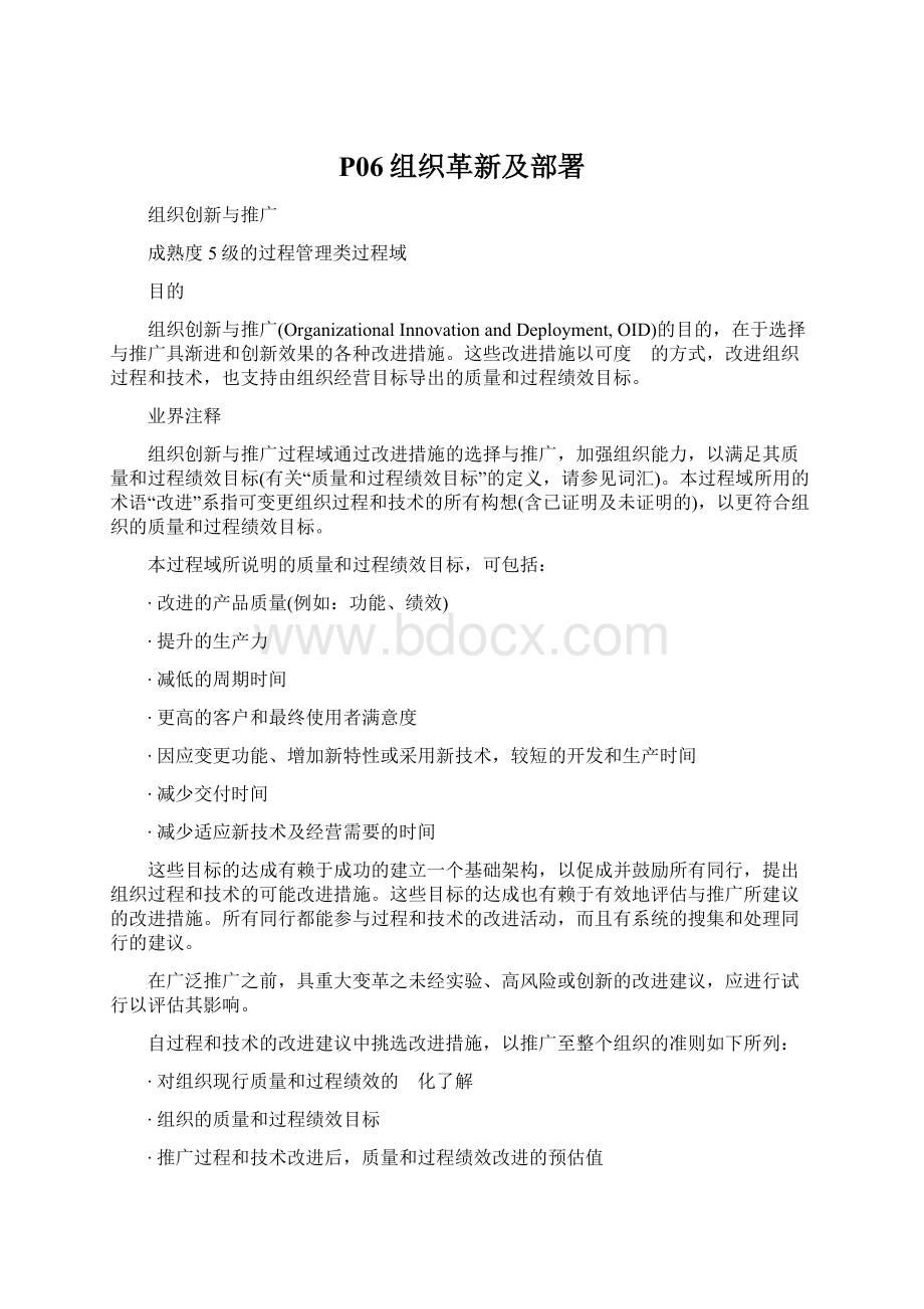 P06组织革新及部署Word文档下载推荐.docx