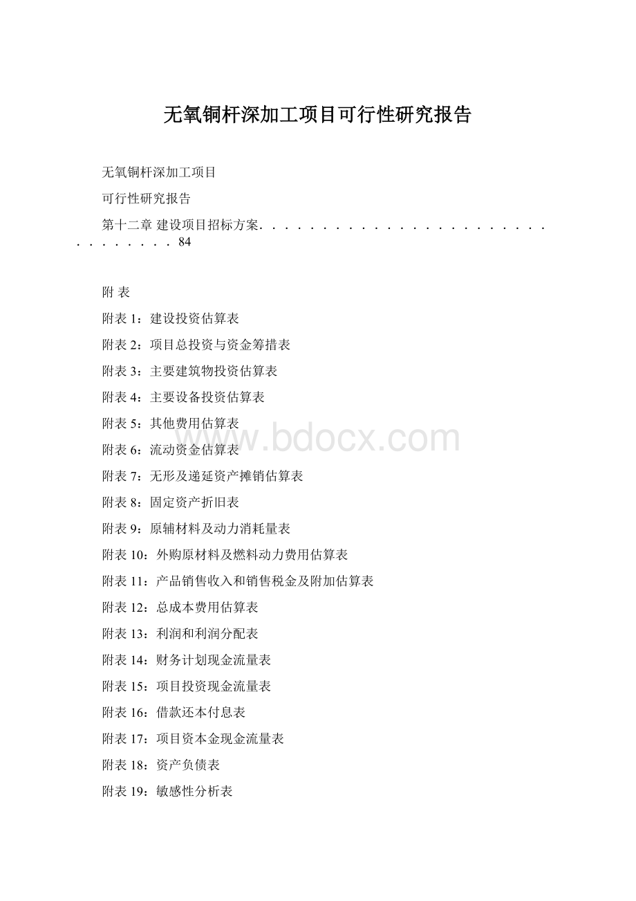 无氧铜杆深加工项目可行性研究报告Word文档格式.docx