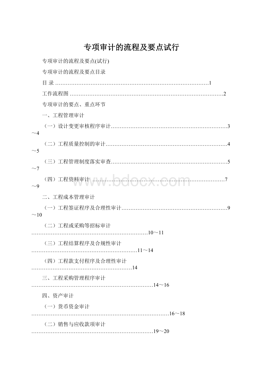 专项审计的流程及要点试行Word文件下载.docx_第1页