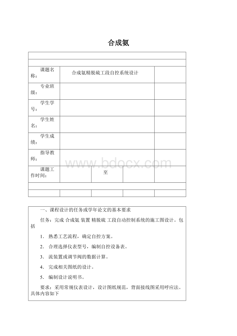 合成氨Word格式文档下载.docx