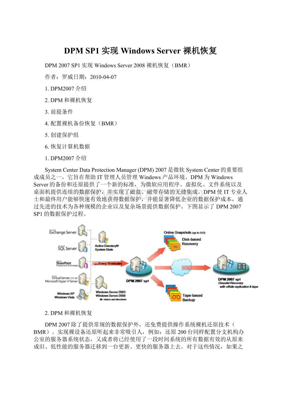 DPM SP1实现Windows Server 裸机恢复Word文件下载.docx_第1页