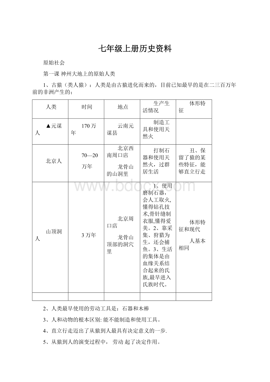 七年级上册历史资料.docx_第1页